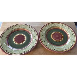 2 PIer 1 Etrusco Salad Earthenware Hand painted In Italy 8” READ